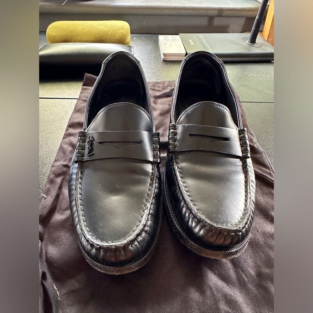 Saint Laurent Le Loafers Penny in Glazed Leathet